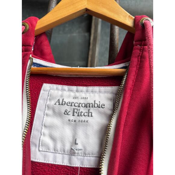Y2K Red Abercrombie & Fitch Muscle Hoodie Size Large AS IS - Picture 5 of 5